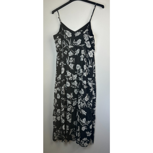 J.Crew Mercantile Floral Tiered Maxi Dress Chiffon J4263 Black & White Size 14 - Picture 14 of 15